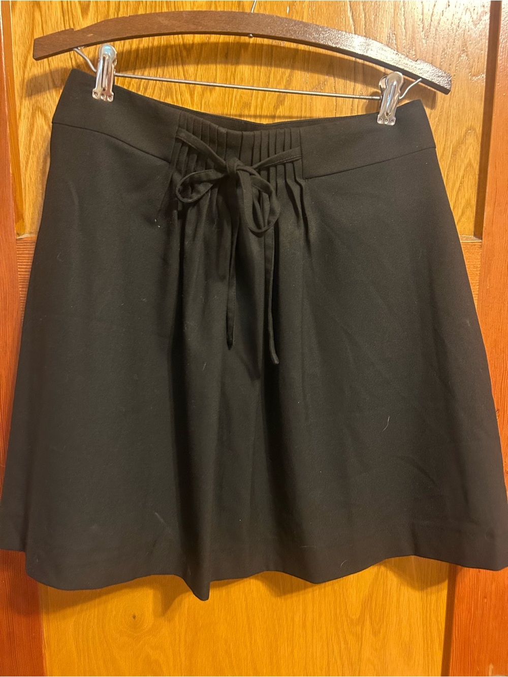 GAP Black A-Line Skirt with Front Tie Detail